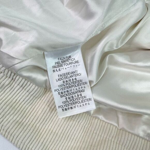 BCBGeneration Jacket Womens XL Faux Fur Sherpa White Cream Outerwear Full Zip - Picture 4 of 10